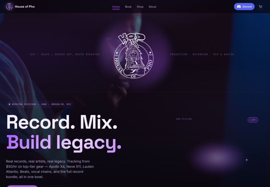 House of Pho — Recording studio